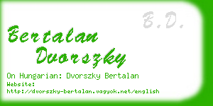 bertalan dvorszky business card